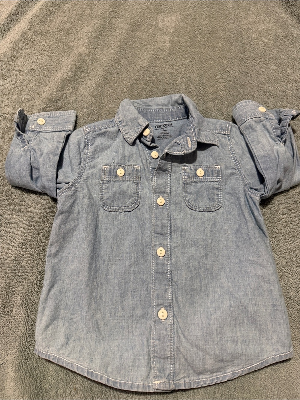 OshKosh B'gosh Chambray Button-Down Shirt in Light Blue